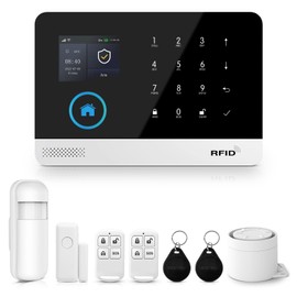 XNY 4G Wireless Home Alarm System, Wireless Alarm System Home with App Notification, 8 Pieces (Motion Sensor, Window Door Sensors, Remote Controls, Alarm Siren), Works with Alexa