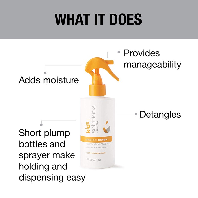 GREAT CLIPS Solutions Kid's Afraid Knot Detangler, 8oz | Light
