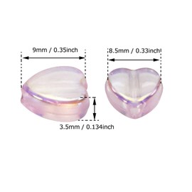 Tupalizy 90PCS Mini Acrylic Heart Beads 9mm AB Color Heart Charms for Jewelry Making Bracelets Necklaces Earrings Key Chains Accessories DIY Crafts Valentine Day Christmas Birthday Gifts (Light Pink)