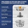 Fecoor Upgraded 3-in-1 Kitchen Sink Drain Strainer, Stainless Steel Sink