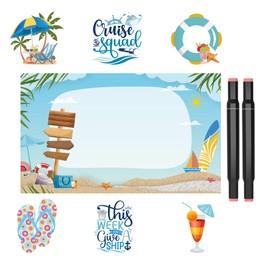 Family Cruise Door Magnets Decorations - 7 Pcs Cruise Decorations Squad Magnet Stickers Pen Cruise Essentials Decor For Cabin Door Signs Fridge Refrigerator Carnival Summer Party Supplies