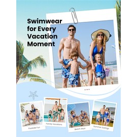 PATPAT Family Matching Swimwear One Piece Swimsuits Tropical Red Floral Print Bathing Suits Adjustable Straps Beachwear Men XXL