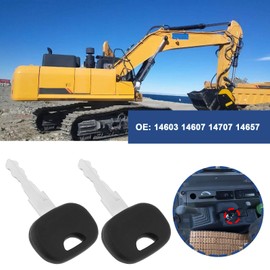 eMagTech Pack of 5 14MST Ignition Switch Keys Black, Compatible with JCB, Manitou, Skytrak, New Holland, Volvo