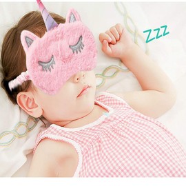 Shinywear Cute Rabbit Sleeping Eye Mask Plush Blindfold Travel Sleep Masks Super Soft Funny Eye Cover for Kids Girls and Adult (Purple Unicorn)