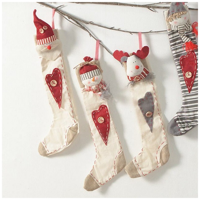 Flower Tree Christmas Interior Heart Socks Santa