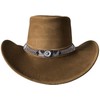 BRANDSLOCK Cowboy Hat Women Men Real Leather Western Style Wide