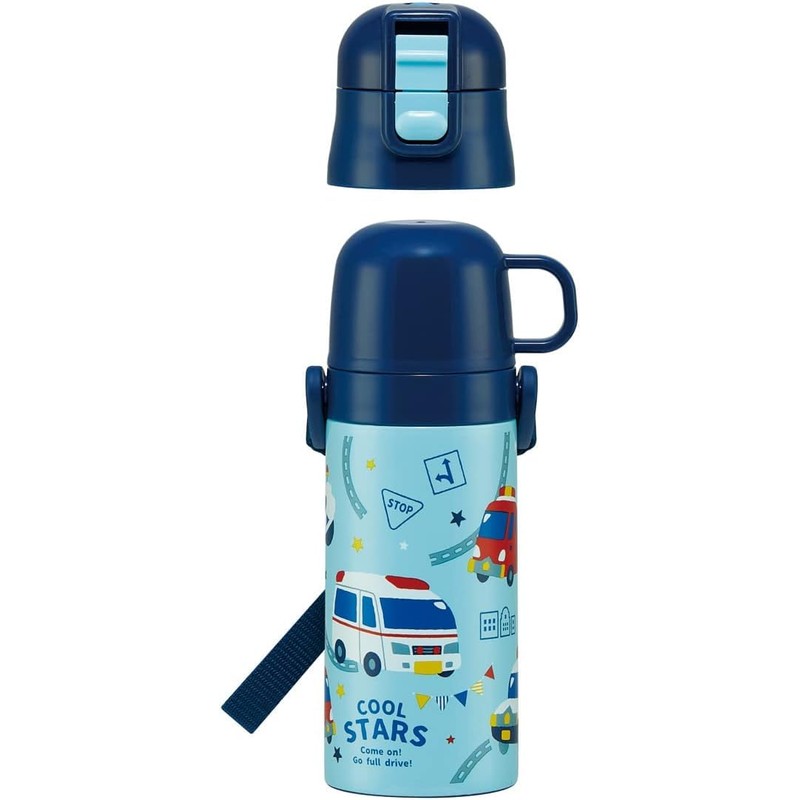 Skater Children's Water Bottle, 2-Way Direct Drinking, 14.2 fl oz