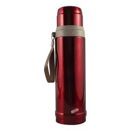 J.H COMPANY Termo De Acero Inoxidable Seguro Antiderrame 750 Ml 8523 Color Rojo