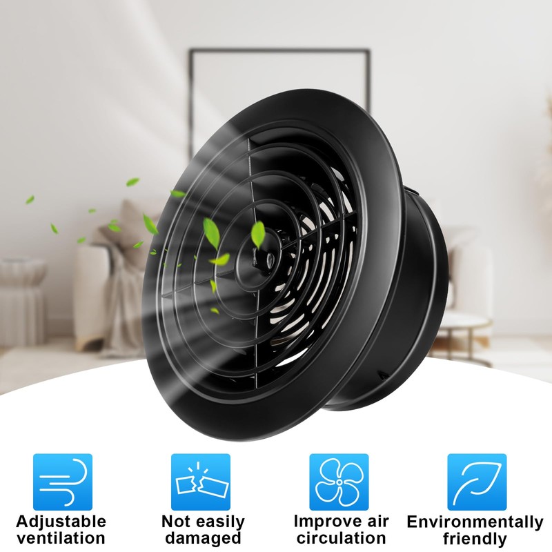 VIHOSE 4 Pcs Soffit Vent 6 Inch ABS Adjustable Exhaust