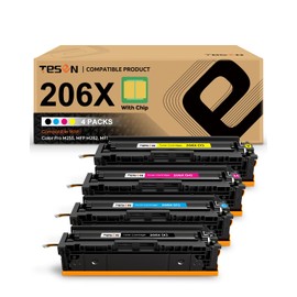 206X 206A Toner Cartridge High-Yield Set Compatible Replacement for HP 206X W2110X W2111X W2112X W2113X for HP Color Pro MFP M283fdw M283cdw M282nw Pro M255dw M255nw M255 M283 Printer Ink (with Chip)