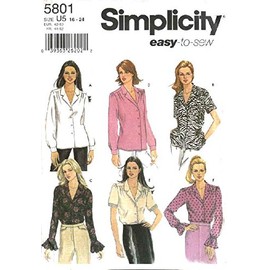 Schnittmuster Simplicity 5801 Bluse Gr. U5 16-24 (42-44-46-48-50)