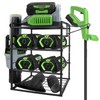 Black Alloy Steel Power Tool Organizer Wall Mount, 4-Tier Shelf,