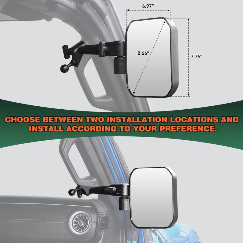Wrangler mirrors door off Compatible with Wrangler JL JLU &