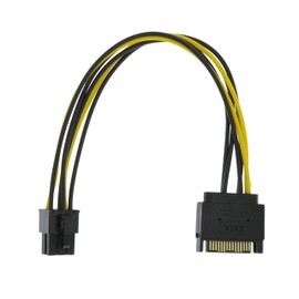 YiKaiEn SATA 15 Pin to 6 Pin Video Card GPU Power Supply Cable 8.6inch 22cm (1 Pack)