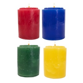 Luz María-Velas 500 grs-Paquete de 4 Velones (Rojo, Azul, Verde, Amarillo)