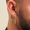 DREMMY STUDIOS Gold Ankh Cross Earrings for Women 14K Gold