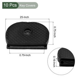 YOKIVE 10個のキーカバー シリコン製キーキャップ識別子プロテクター | キーアクセサリーマーカー分類タグ 標準的な一般家庭用に最適（黒 0.79"）