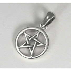 Moonlight Mysteries Small Pentacle Pendant - .925 Sterling Silver Wiccan Pagan Pentagram Jewelry
