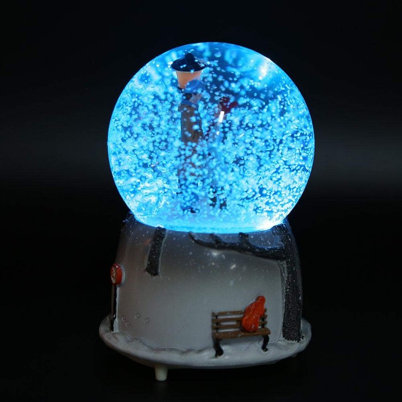 Yunir Snow Globe Music Box Crystal Ball with LED Light