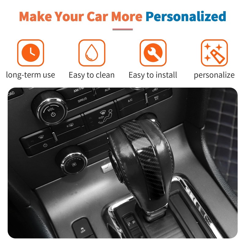 JeCar Carbon Fiber Shifter Knob Cover Trim Interior Accessories for