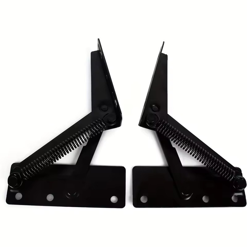 2-Pack 80° Steel Spring Lift-Up Hinges for Cabinets & Furniture