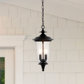 SAFAVIEH Lighting Collection Dowell Black 2-Light Extendable Outdoor Pendant