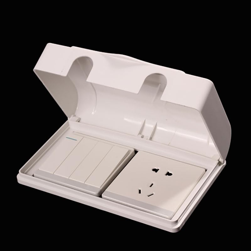 1x Socket Cover Box, Childproof Double-Position Switch Protector Cover 86