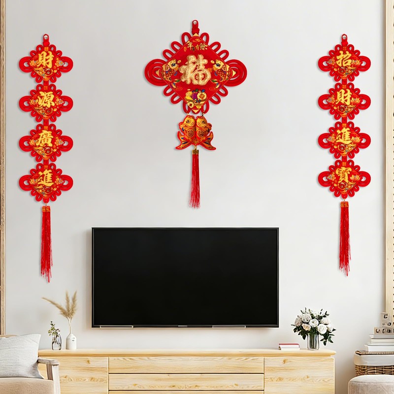 Nowaca Chinese New Year Decorations 2026, Red Chinese Knot Fu