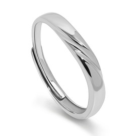 Meissa Couple Rings 925 Sterling Silver Dainty Twist Couple Bands for Men and Women Size Adjustable Handmade Promise Rings (3.4mm Width)