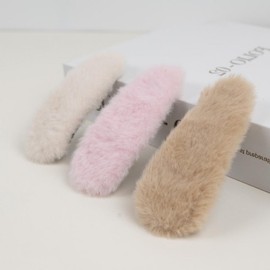 Winter Velvet Hairpin Set - 3 Snap Clips for Side Hair Winter Hairpin 15ea