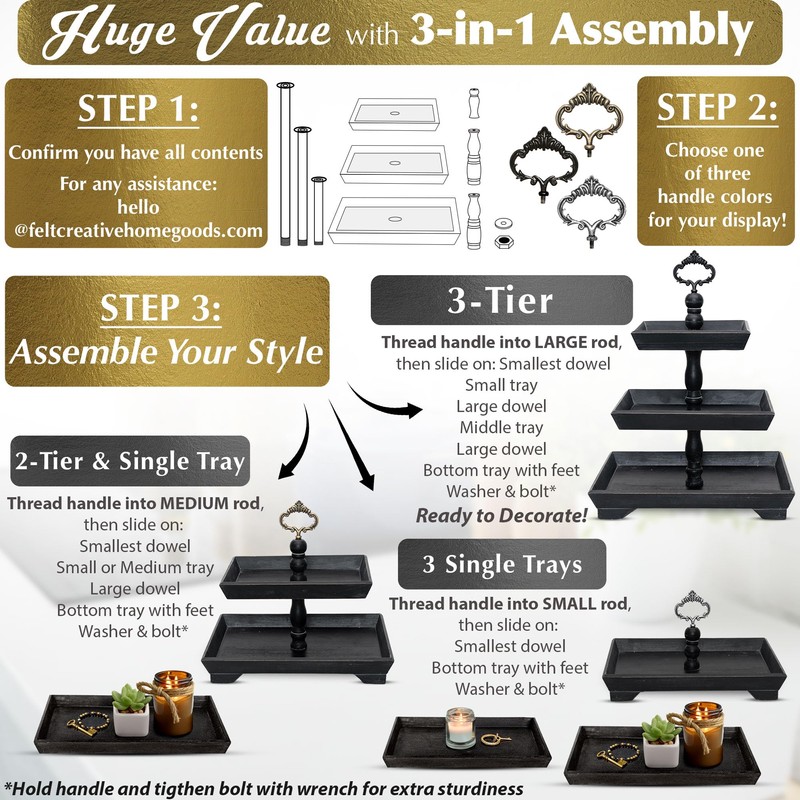3 Tier Serving Tray [3 in 1] - Gorgeous Coffee