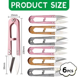 Pack of 6 thread scissors, mini spring scissors, trimming pliers, mini garden shears, stainless steel, thread scissors, sharp stainless steel, trimming scissors, sewing scissors, stitch scissors,