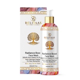 Belitaas Vitamin C Face Wash 6.76 fl oz (200ml) | 2% Salicylic Acid & 5% Aloe Vera | Deep Cleansing & Acne Control | SLS-Free, Plant-Based Formula, with Honey & Vitamin E | For All Skin Types, Vegan
