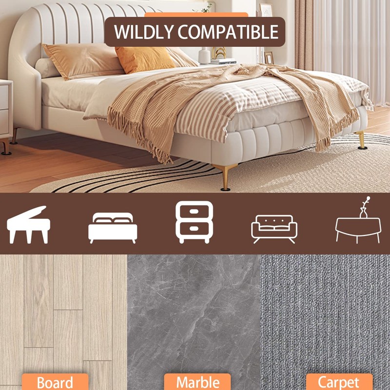 Furniture Coasters Non-Slip Bed Leg Pads Round Rubber Anti Sliding
