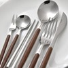 Walnut spoon + chopsticks cutlery set for 1 person /