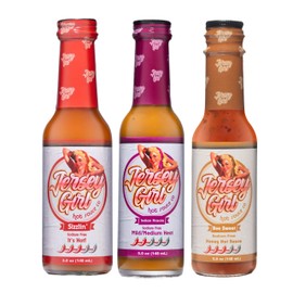 Jersey Girl Hot Sauce 5oz (Variety Pack 3, Spicy, Honey, Indian Masala) Low Sodium Hot Sauce Set