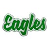 (2"x4") Eagles, Team Spirit, Embroidered, Iron on Patch (Green Twill/White