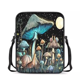 chaqlin Women Crossbody Bags with Mushroom Theme Sling Shoulder Handbag,Kids Children School Satchel Small Messenger Tote Bags Travel Phone Pouch
