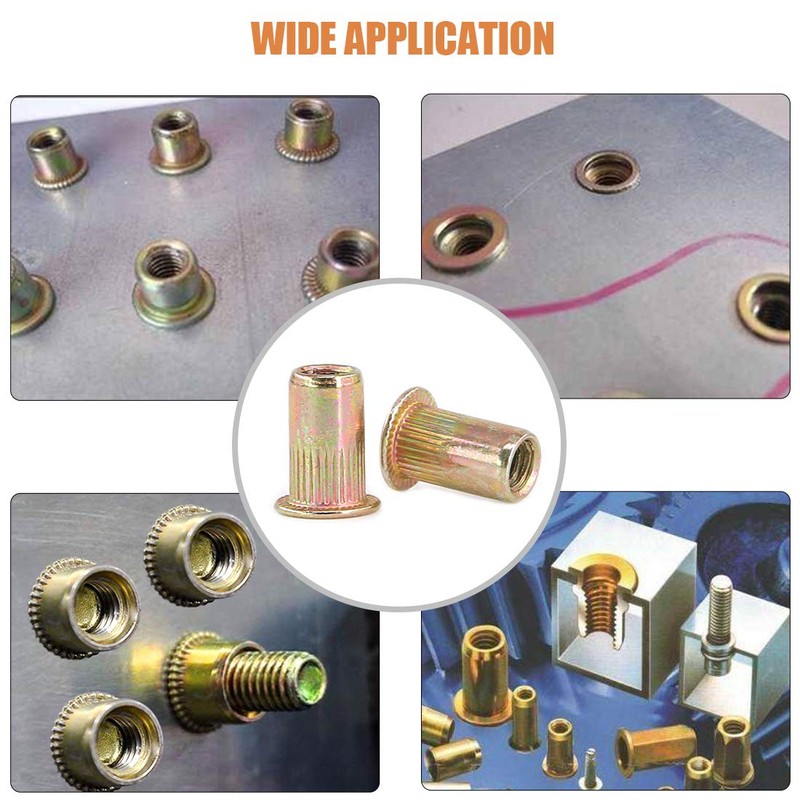 Keadic 150Pcs M4 Rivet Nuts Metric Zinc Plated Rivet Nut