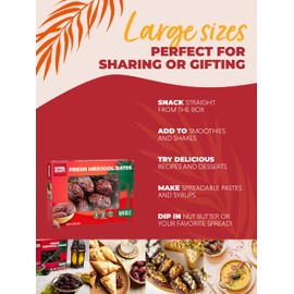 Natural Delights Dates – Large & Plump, Non-GMO Verified, Good Source of Fiber, Naturally Sweet Fruit Snack, Perfect for On-the-Go - Medjool Dates Whole, 2 lb Box
