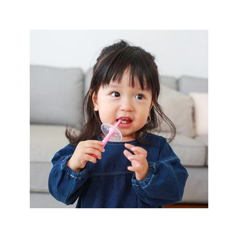 Pigeon Baby Toothbrush Lesson Stage 4 (Pink) 2-Pack, Age 1