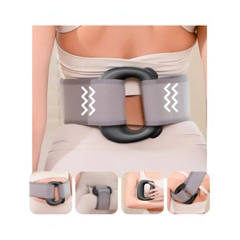 Heatable Fascia Ring Massager with 5 Modes / 5 Intensities, Portable Vibration Massager with 45°C Heat Function, 132 cm Adjustable Strap for Back/Neck/Legs, 800 g Lightweight (Black)