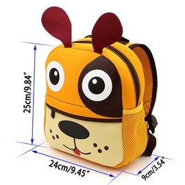 IGNPION Nursery Kids Backpacks Toddle Children School Bag Zoo Lunch Bag 3D Cute Animal Cartoon Preschool Rucksack (Puppy(Small))