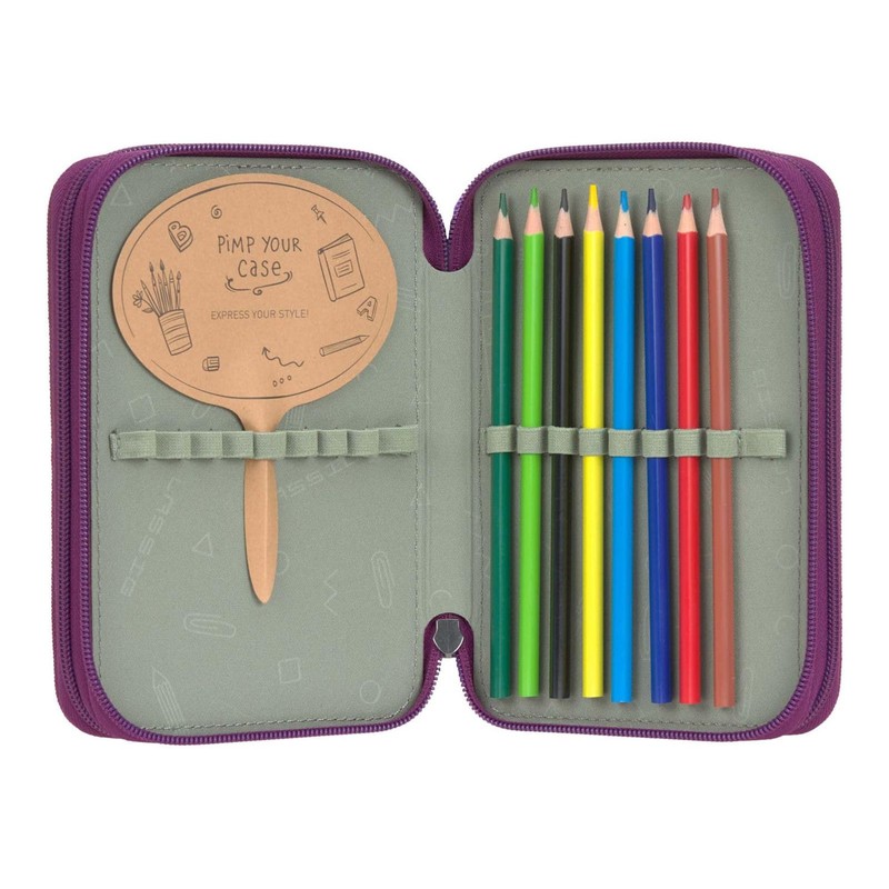 LÄSSIG Unique School Triple Pencil Case Slim Lilac