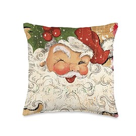 Vintage Santa Claus St Nicholas Old Fashioned Christmas Throw Pillow