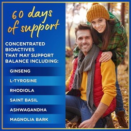 Cortisol Supplements for Women and Men - Advanced Cortisol Reducer with Calming Ashwagandha, L-Tyrosine, Rhodiola Rosea Extract - Mood, Stress Relief, Restful Sleep Support - Non-GMO - 60 Capsules