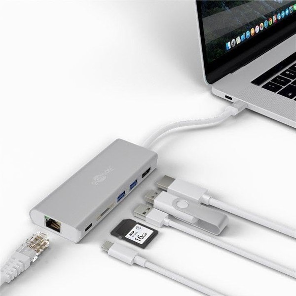Goobay 76788 USB C Hub Multiport Verteiler 6 Ports 1x