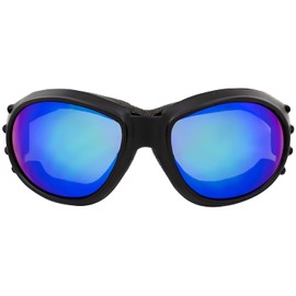 Birdz Eyewear Eagle Padded Dirt Bike Motorcycle Riding Goggles Black Frame with Mirror Lens for Men and Women