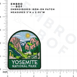 EMBRO BOF Majesty Yosemite Patch – 3 inches, Cool Yosemite National Park Patch Collection – Iron On/Sew On Embroidered Travel Patches for Backpacks
