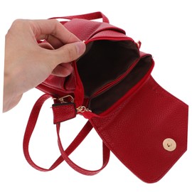 Baluue Vintage Mini Crossbody Phone Bag Portable Cellphone Purse for Women Lightweight Shoulder Bag for Shopping Travel Stylish Design with Multiple Compartments Red